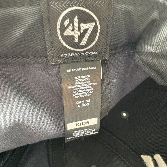 New York Yankees Hat Cap Strap Back Blue 47 Brand Kids Baseball Adjustable Logo - Picture 9 of 10